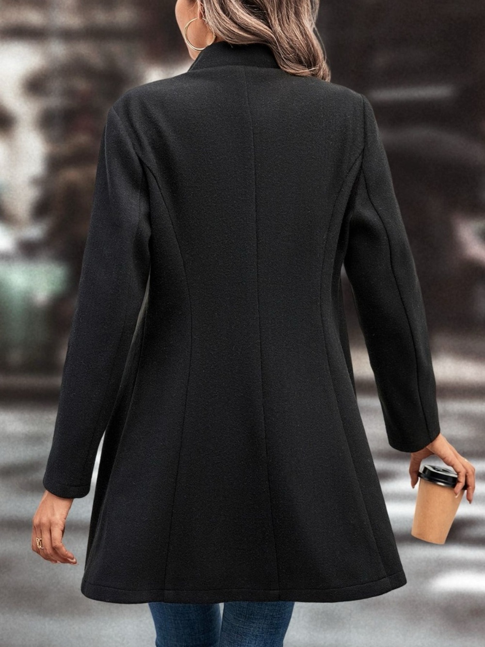 Button Up Longline Coat - Picture 5 of 12
